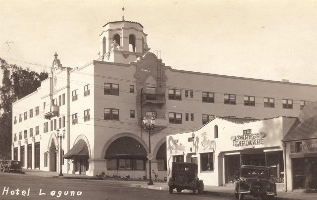 Hotel Laguna Before Neon Sign early 1930s- Tom Pulley Postcard ...