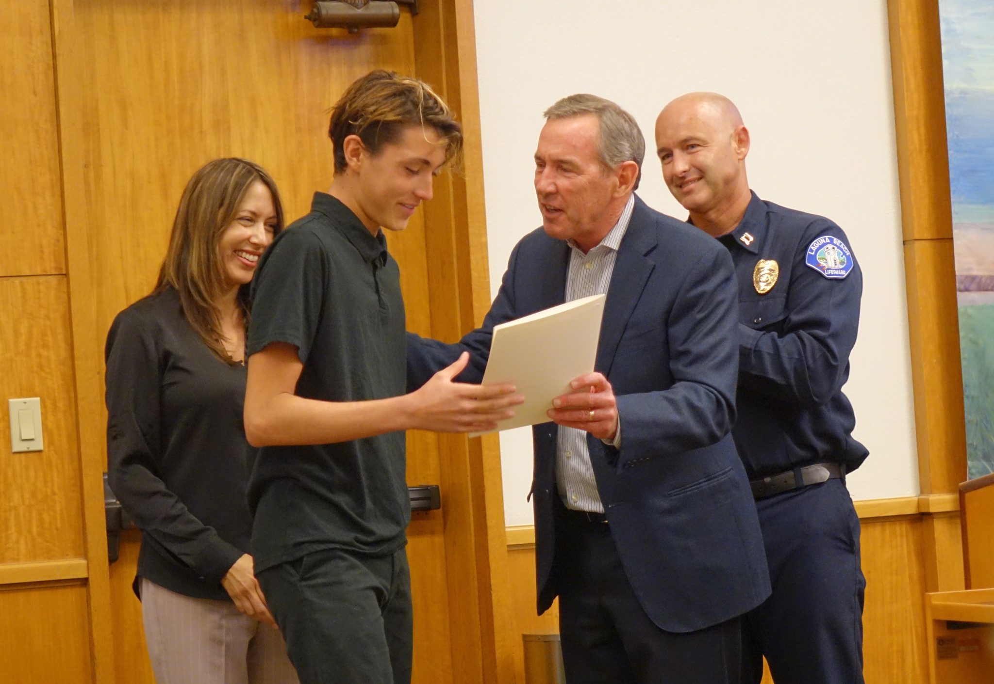 City Honors Local Teenager for Life-Saving Ocean Rescue - Laguna Beach