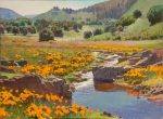 Creekside Poppies by Ray Roberts 30×40 oil